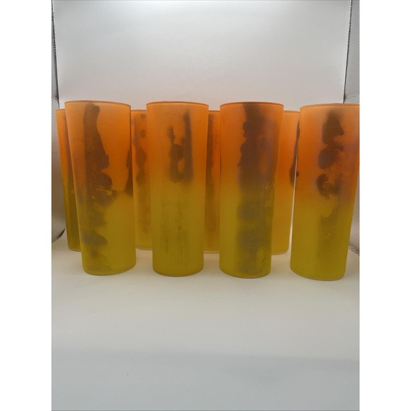 Starlyte Other - Starlyte 13 oz 1950's Zombie 8 Piece glass set orange 131-102 RARE‎ New In Box